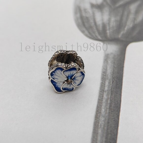 Pandora Blue Pansy Flower Charm - Picture 4 of 5